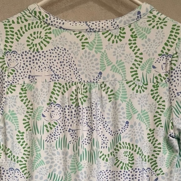 Mary Square Tiered Nylon Dress Sz L Cheetahs Lightweight Effortless Chic - Picture 11 of 15